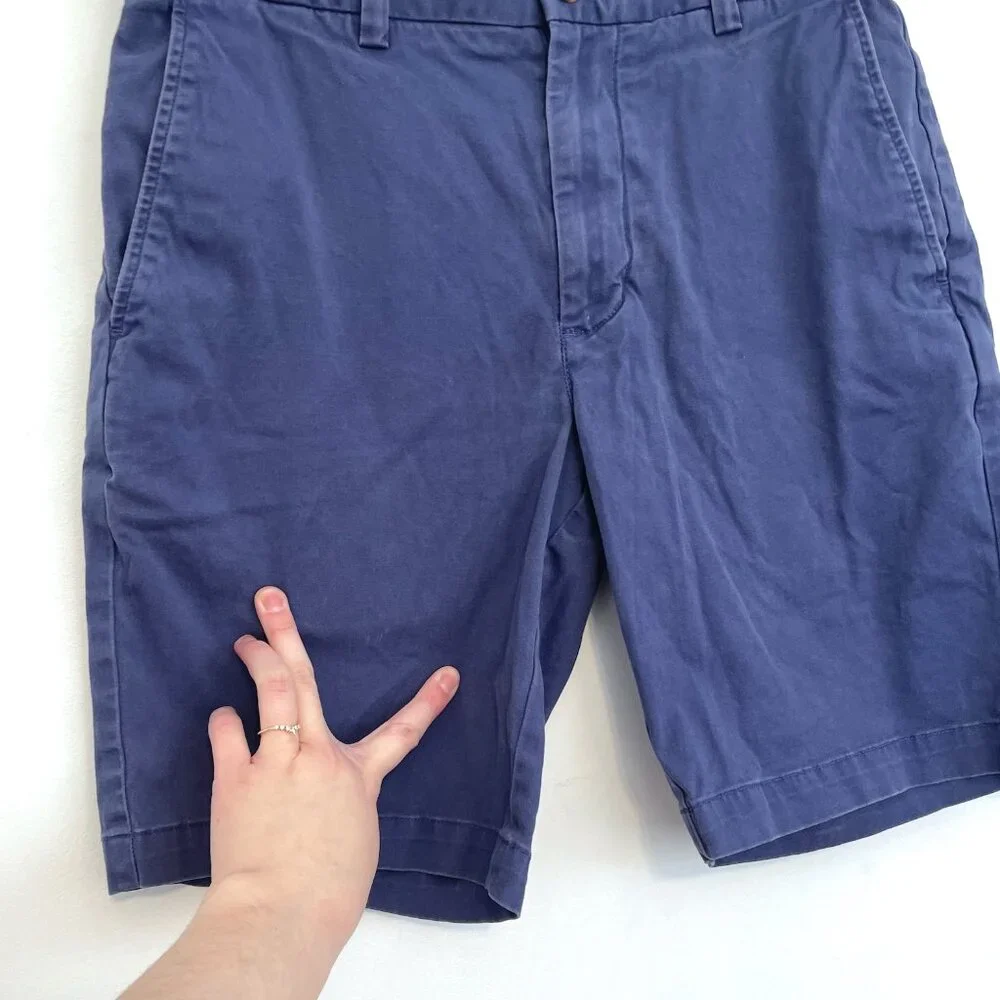 VINEYARD VINES Mens 9 Inch Stretch Breaker Shorts Blue Cotton Blend Chino Shorts